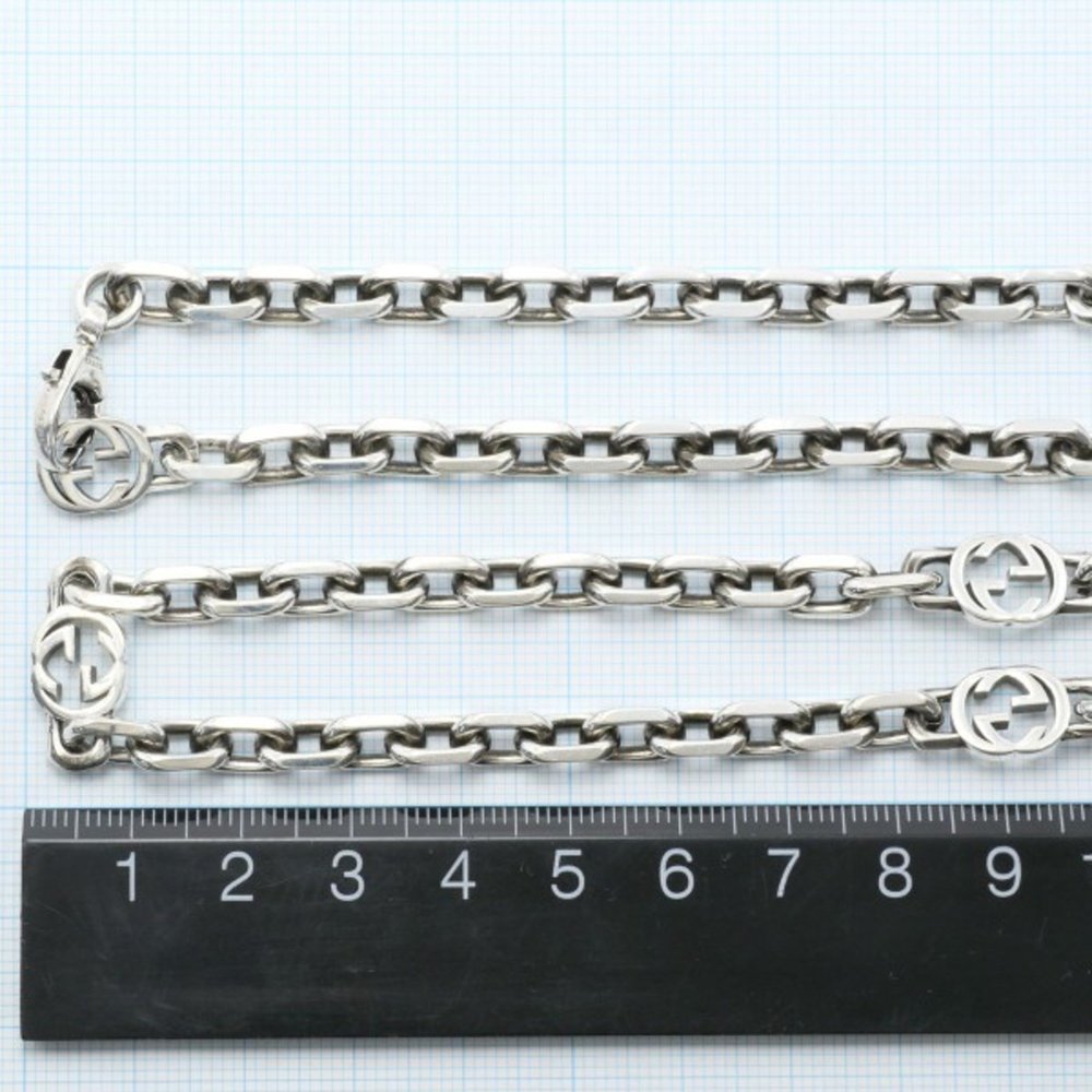 GUCCI Interlocking G Silver Necklace 56.5g 60cm - Picture 5 of 6